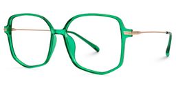 Payton Dark-Green Geometric Glasses1