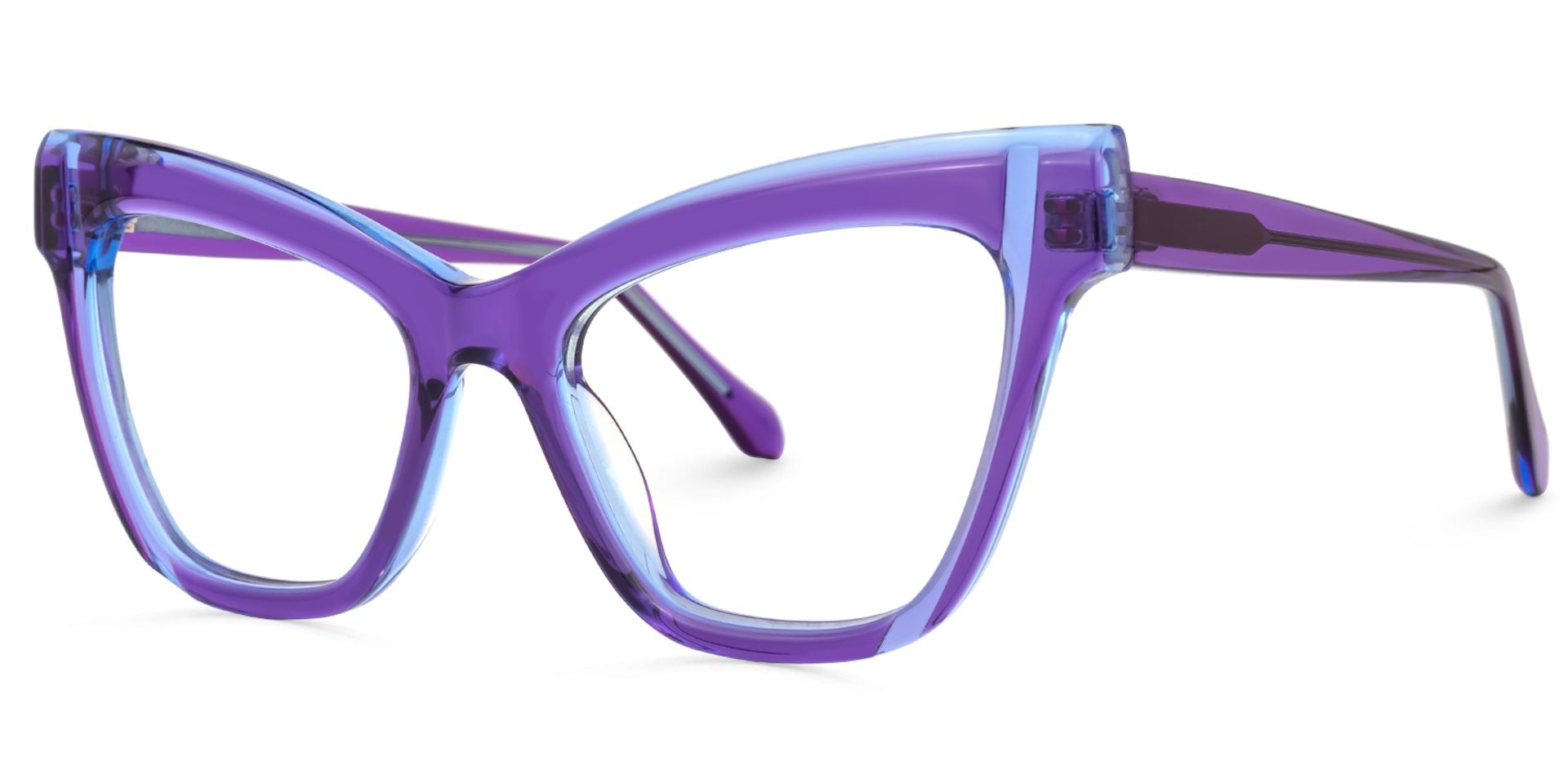 Saucie Cateye Purple Frame Glasses | ZEELOOL Canada1