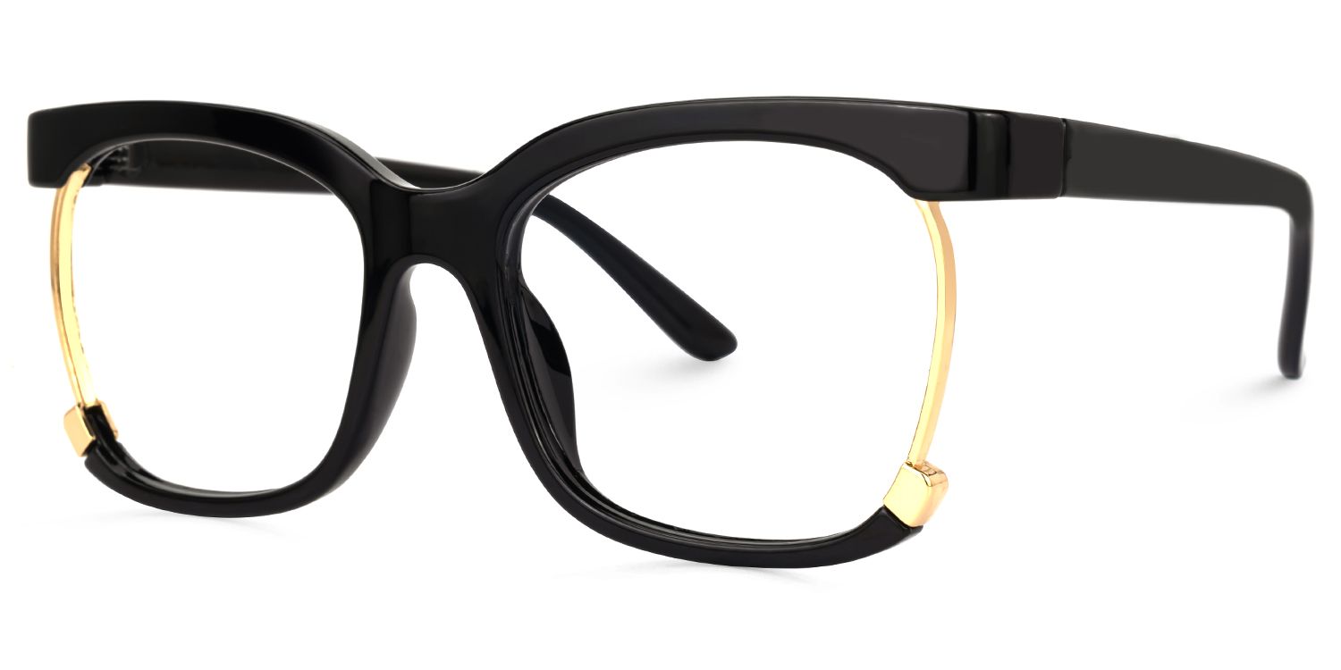 Obando Square Black Glasses | Zeelool Glasses3