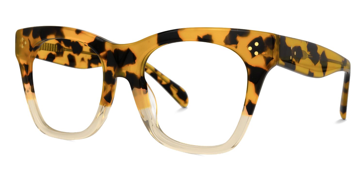 Tandy Rectangle Tortoise Two-Tone Eyeglasses | ZEELOOL Canada1