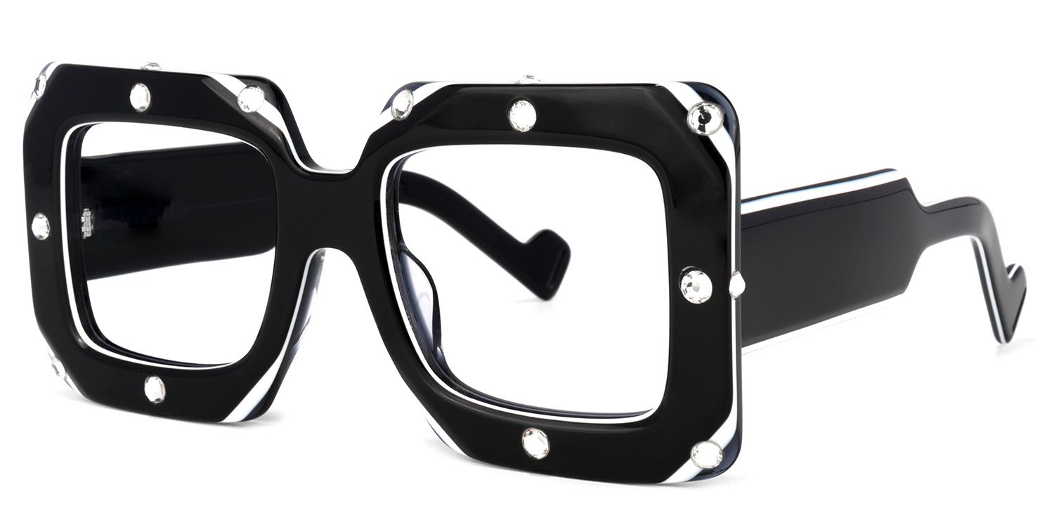 Yuri Square Black Glasses | ZEELOOL Canada1