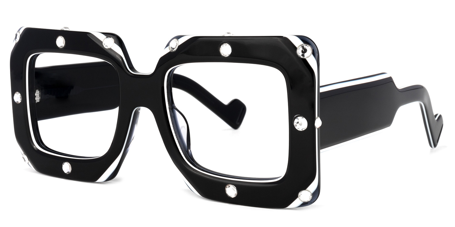 Yuri Square Black Glasses | ZEELOOL Canada1