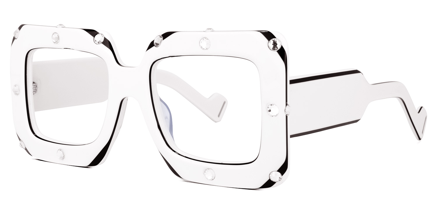 Yuri Square White Glasses | ZEELOOL Canada1