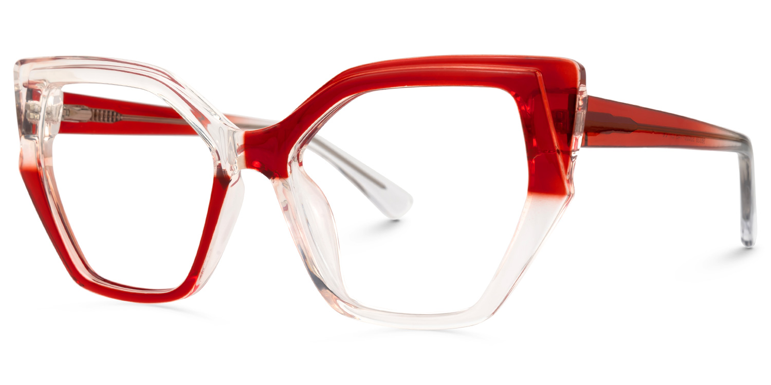 Lorena Geometric Red Glasses | ZEELOOL Canada1