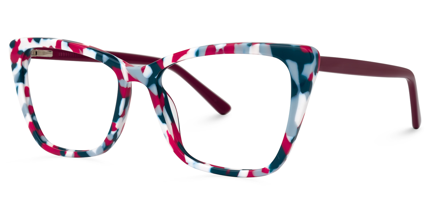 Fountain Cateye Blue-Red Glasses | ZEELOOL Canada1