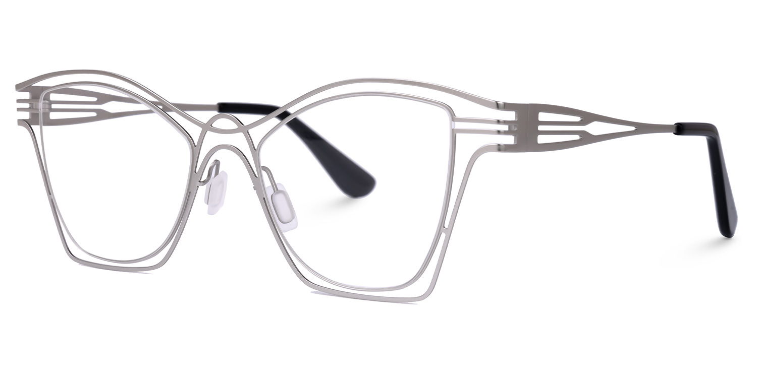 Barajas Cateye Silver Glasses | ZEELOOL Canada1