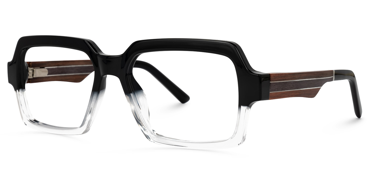 Jack Rectangle Black & Crystal Glasses3