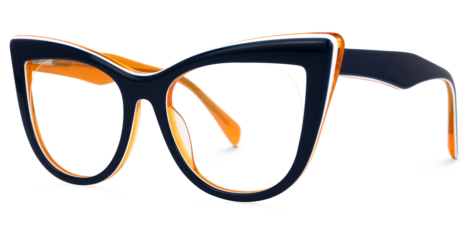 Aecila Cateye Dark-Blue Glasses | ZEELOOL Canada1