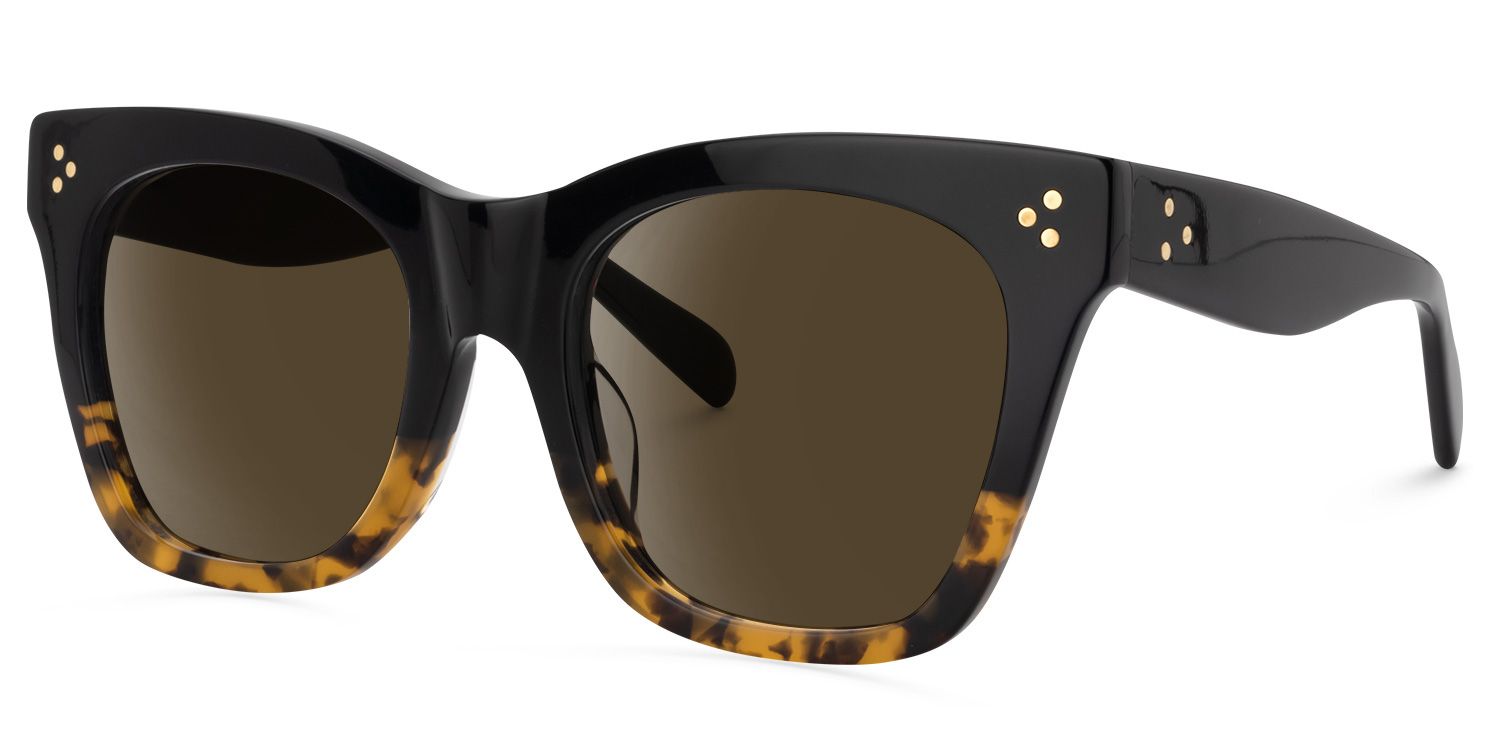 Tandy Rectangle Tortoise Sunglasses for Women & Men | ZEELOOL CA1