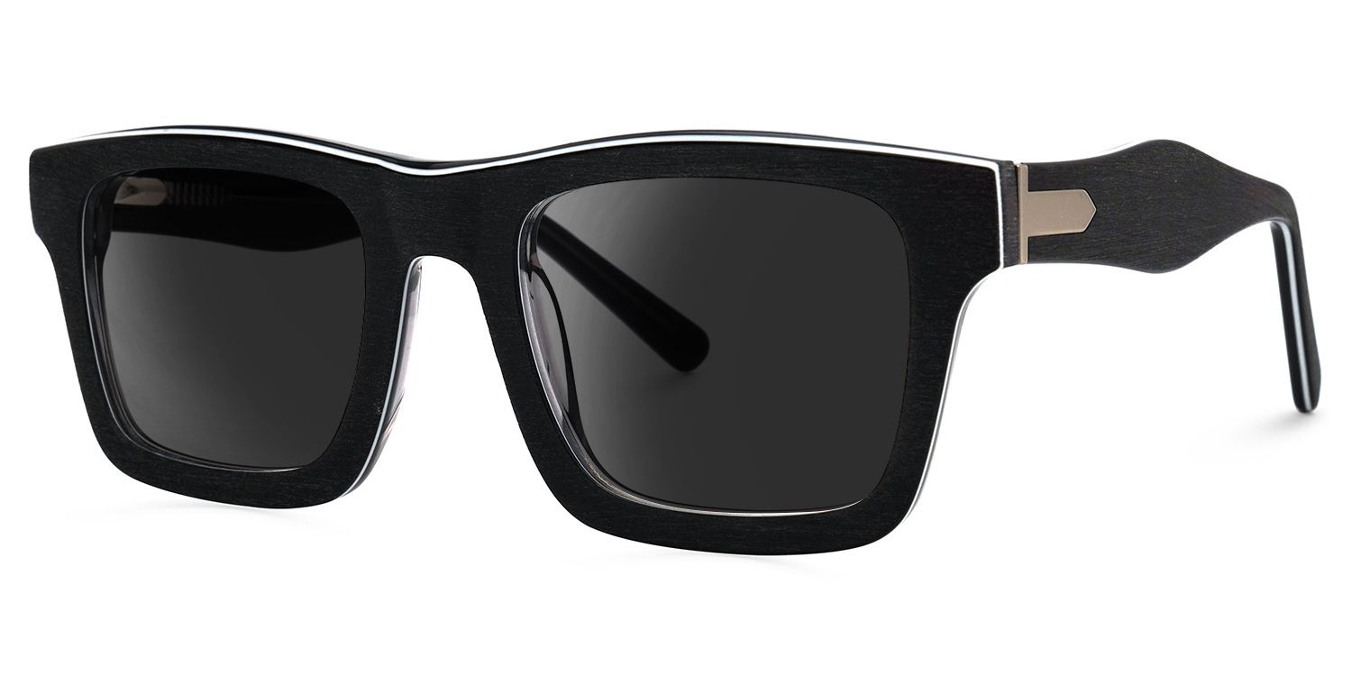 Riley Rectangle Sunglasses with Acetate Dark-Gray Frames | ZEELOOL CA1