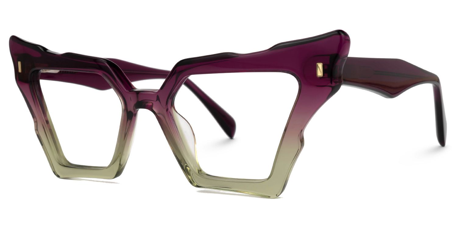 Jeralys Cateye Purple-Green Glasses | ZEELOOL Canada1