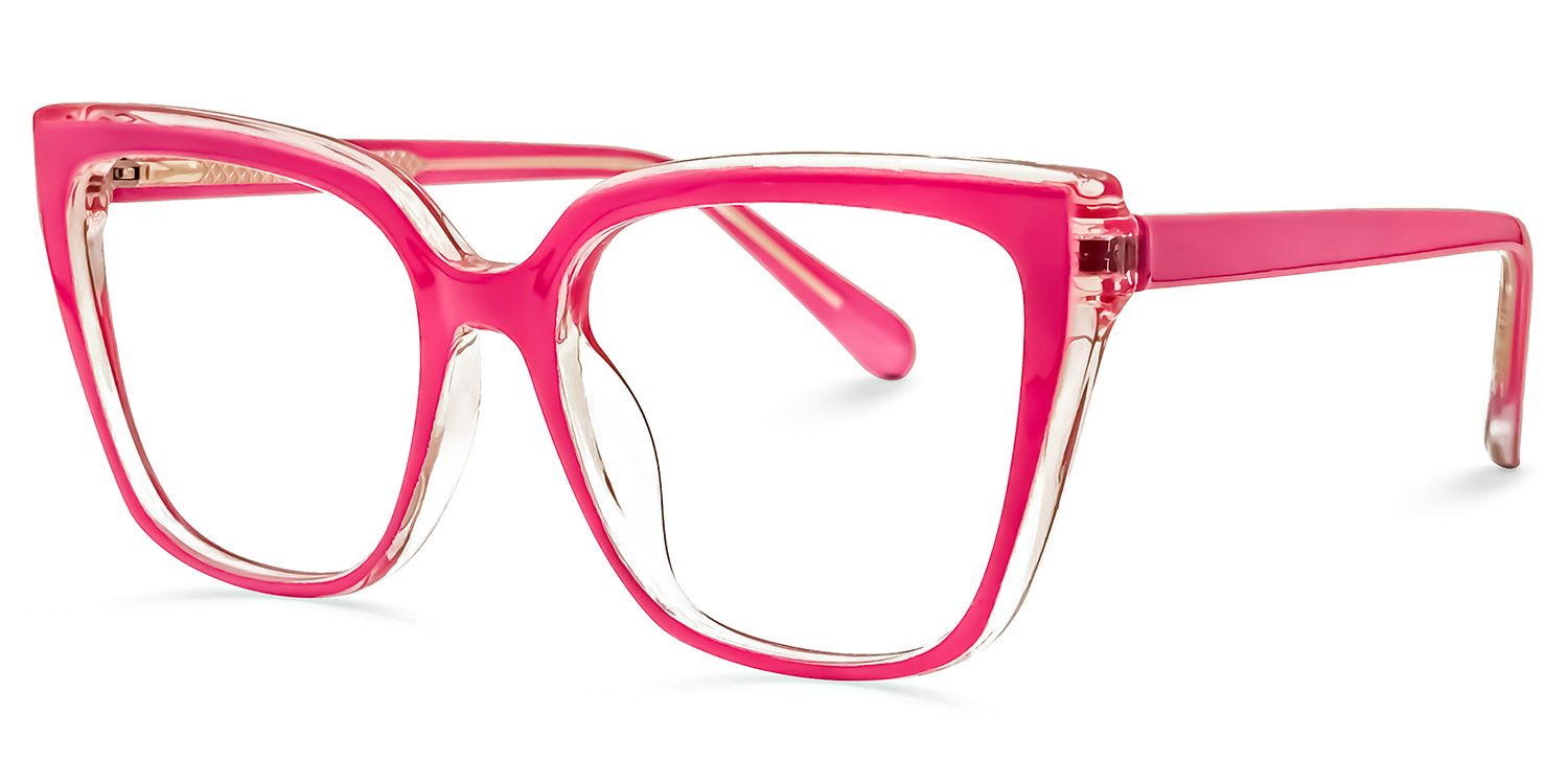 Karki Square Bright-Pink Glasses | ZEELOOL Canada1