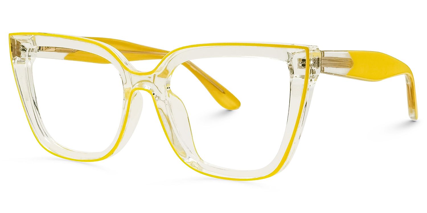 Mirta Square Yellow Glasses | ZEELOOL Canada1