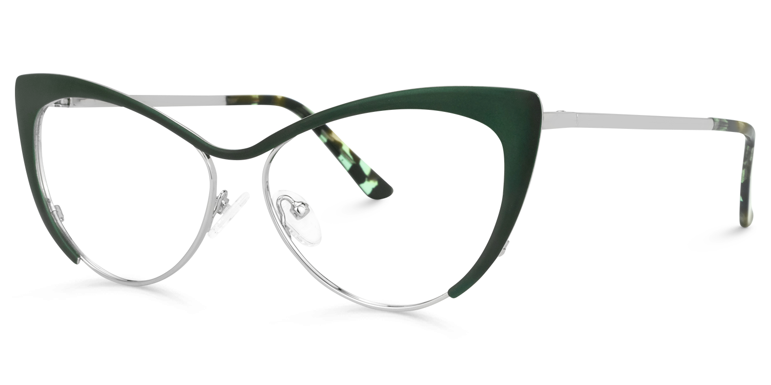 Ellen Cateye Green Glasses1