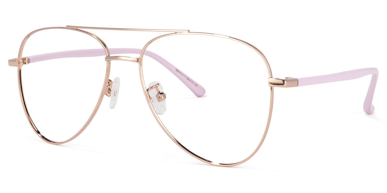 Paige Aviator Rose-Gold Glasses | Zeelool Glasses1