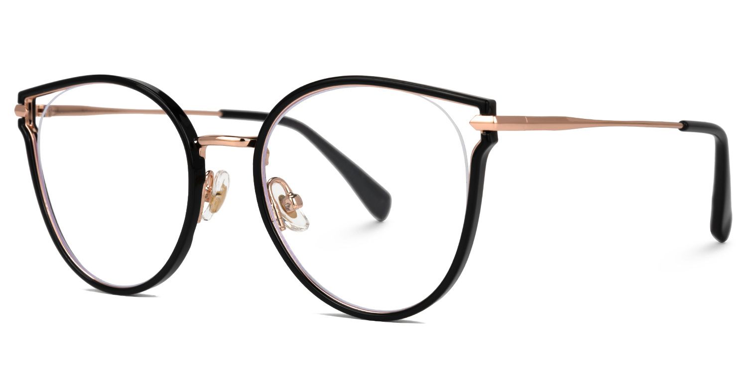 Latifa Cateye Black Glasses | ZEELOOL Canada1