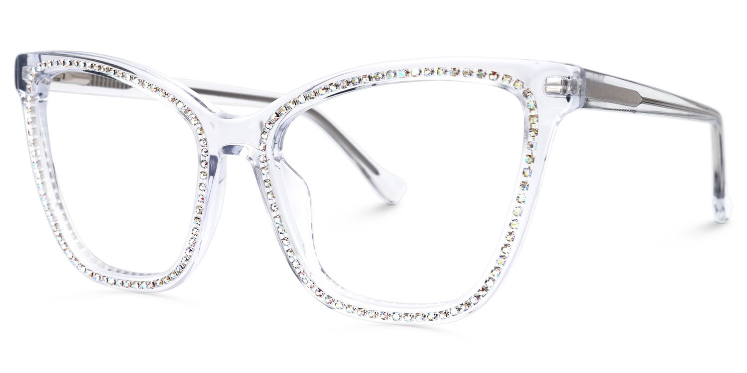 Goswami Square Clear Eyeglasses with Diamonds1