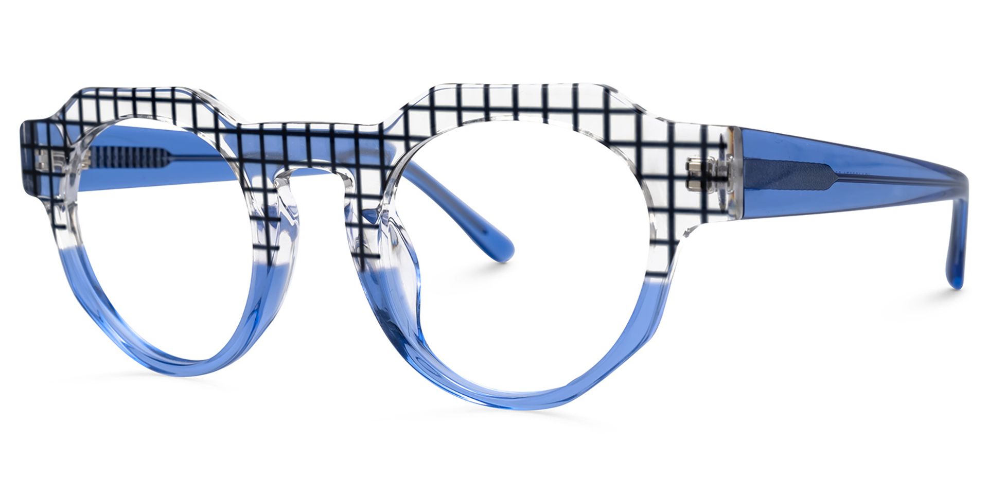 Karla Geometric Blue Glasses | ZEELOOL Canada1