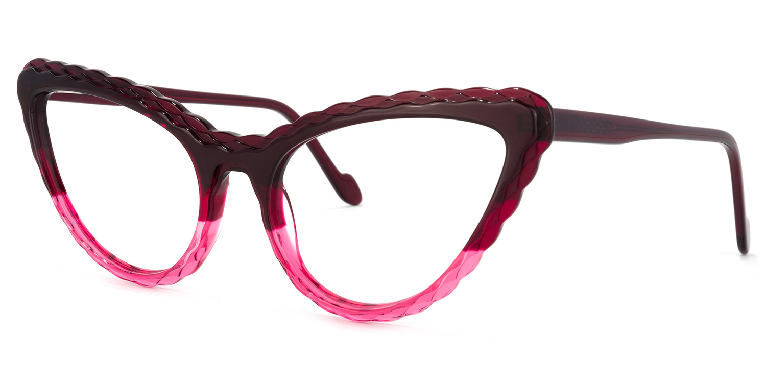 Presley Cateye Dark-Red Glasses1