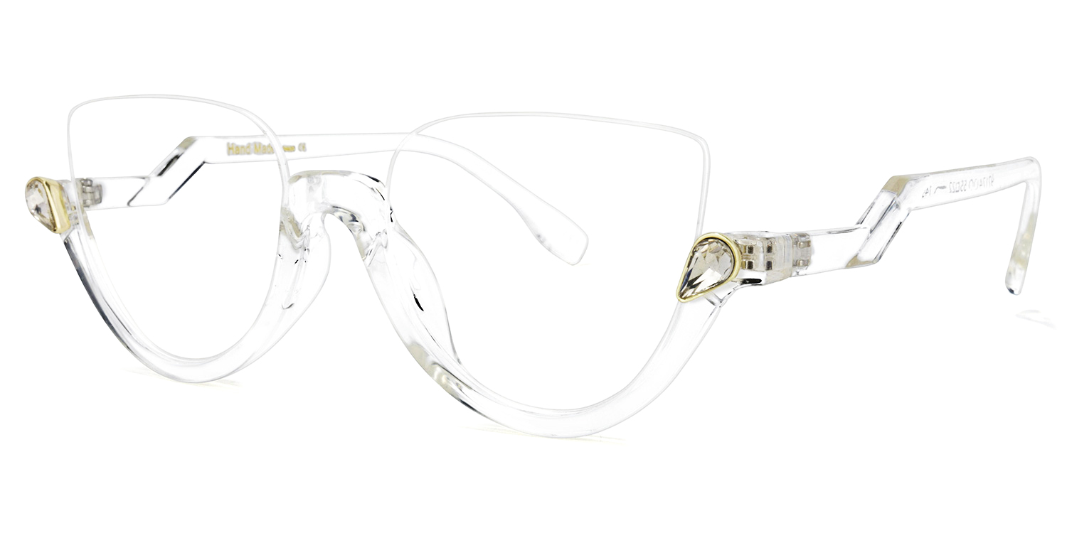 Felicia Cat Eye Crystal Glasses (Z-shaped Arms)1