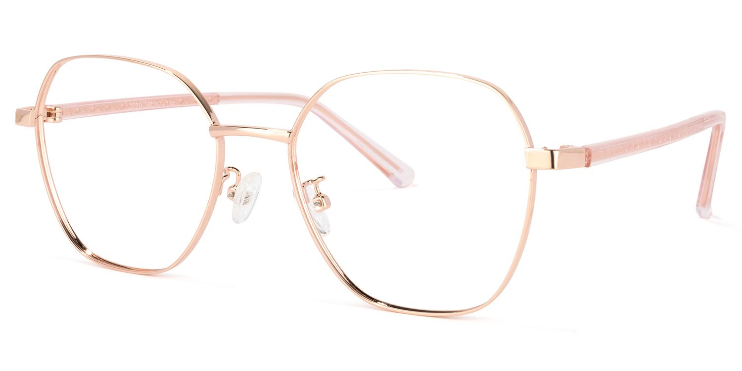 Perry Geometric Rose-Gold Glasses | ZEELOOL Canada1