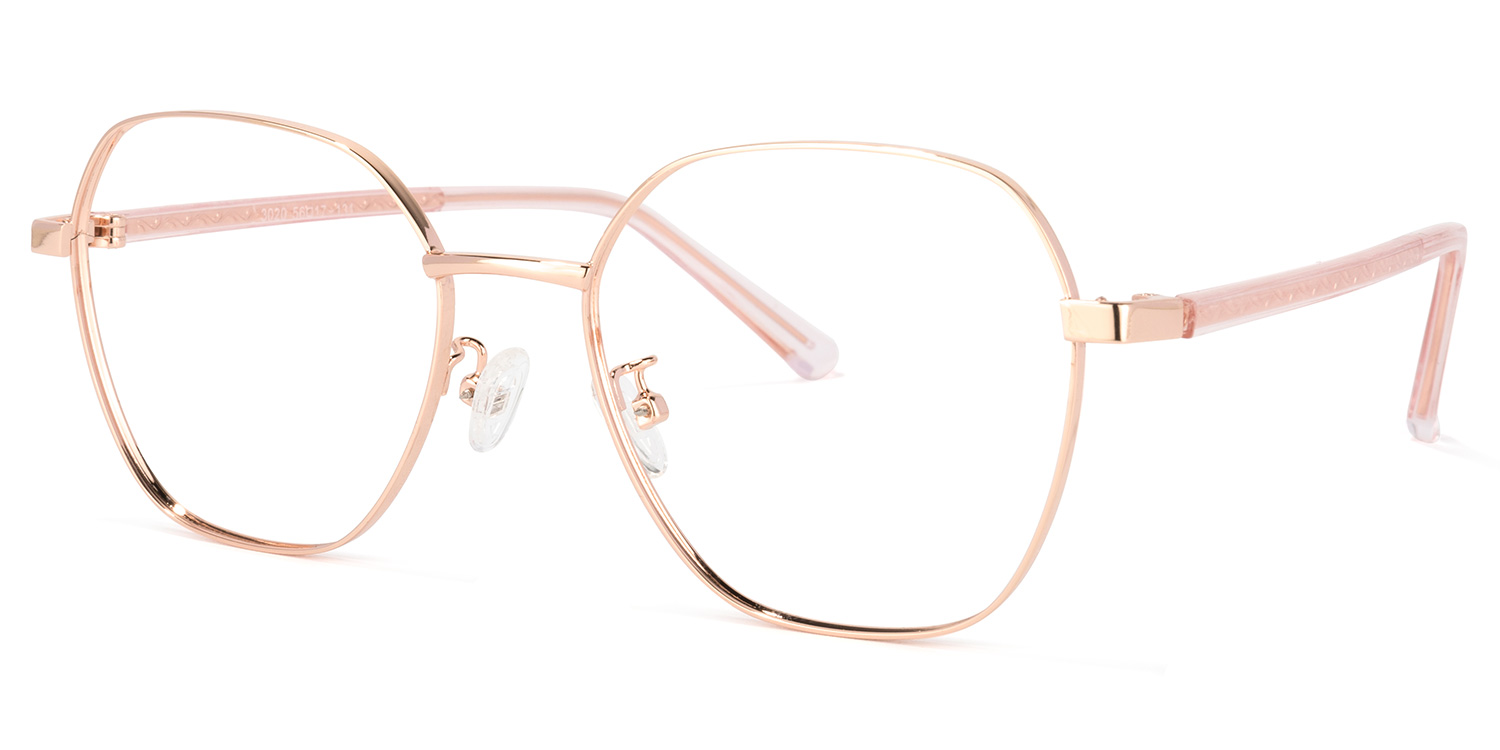 Perry Geometric Rose-Gold Glasses | ZEELOOL Canada1