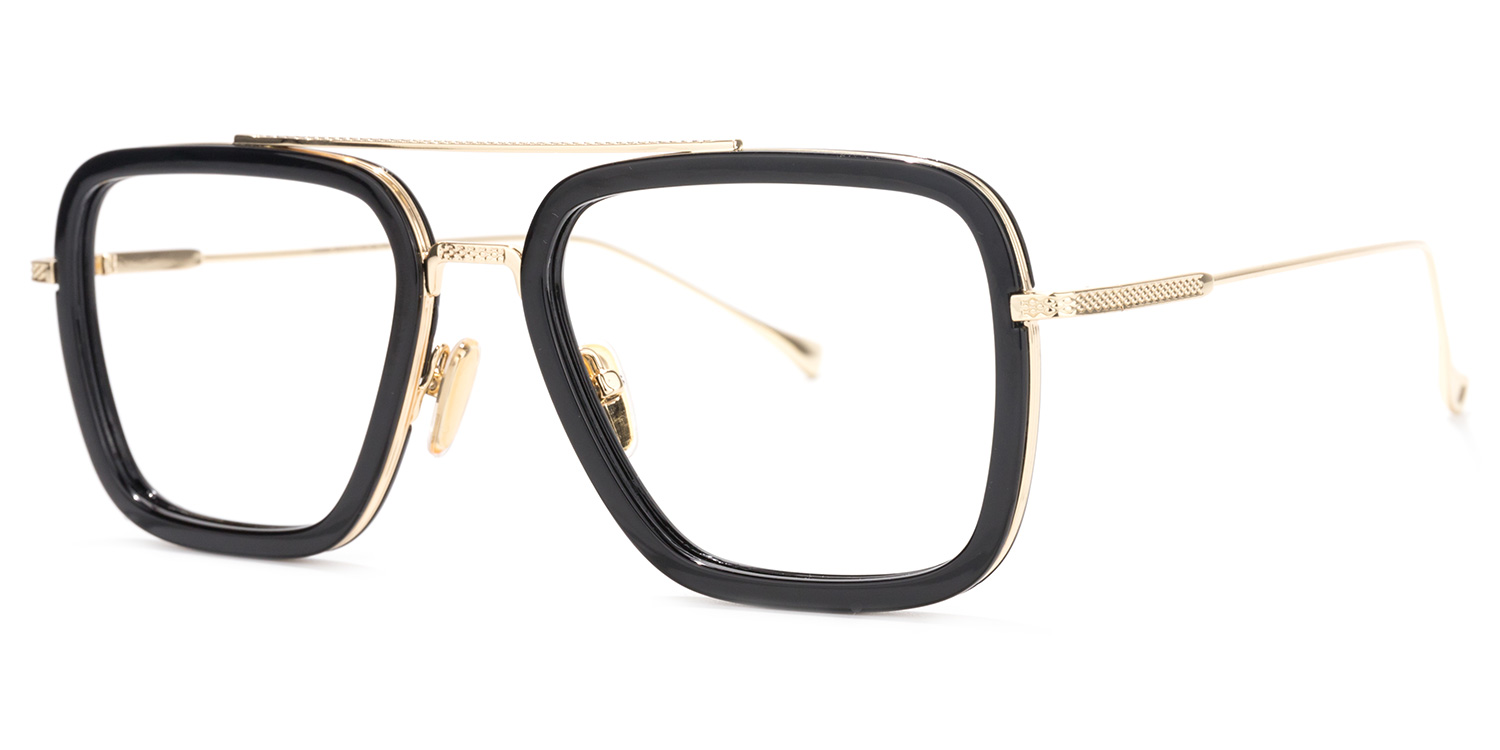 Gifford Aviator Black-Gold Glasses2