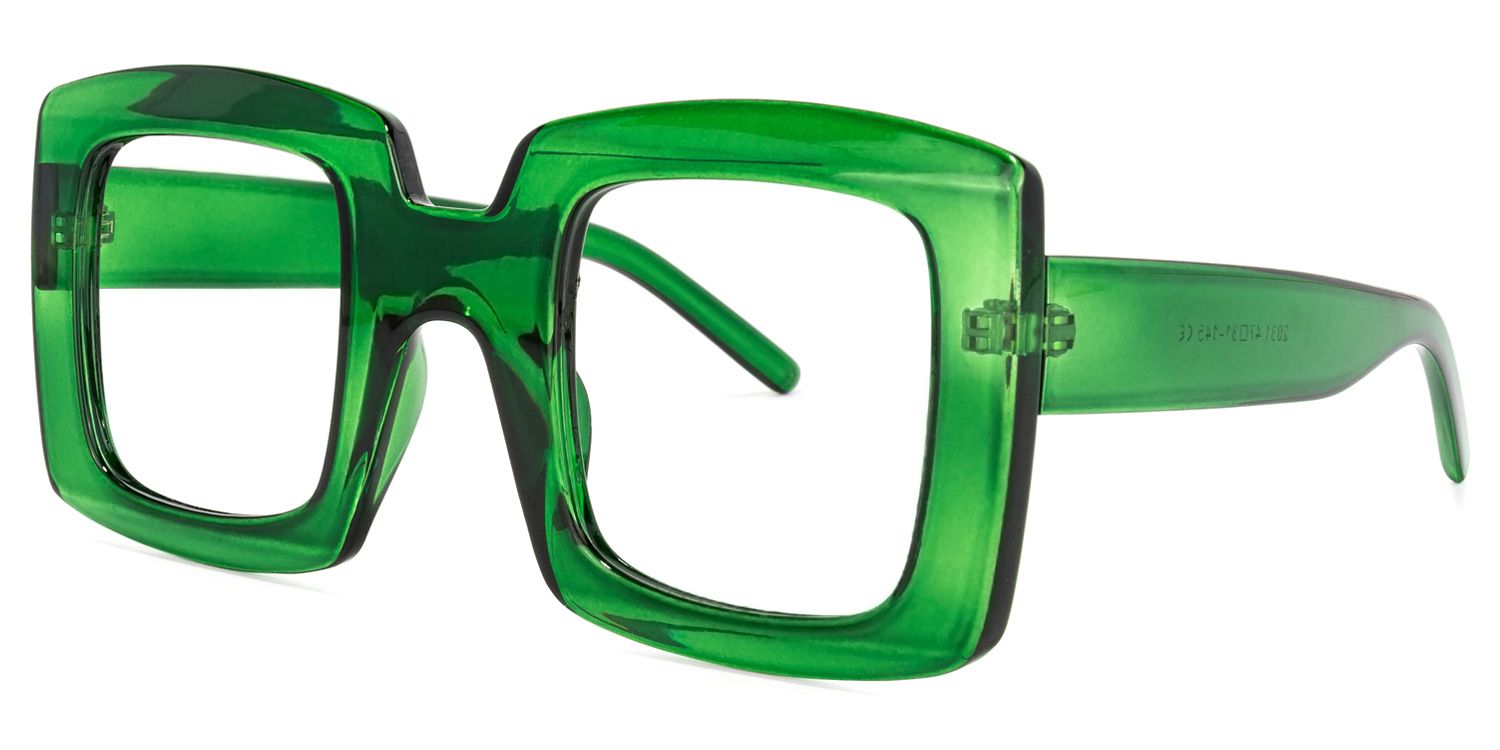 Quincey Square Green Glasses | ZEELOOL Canada1