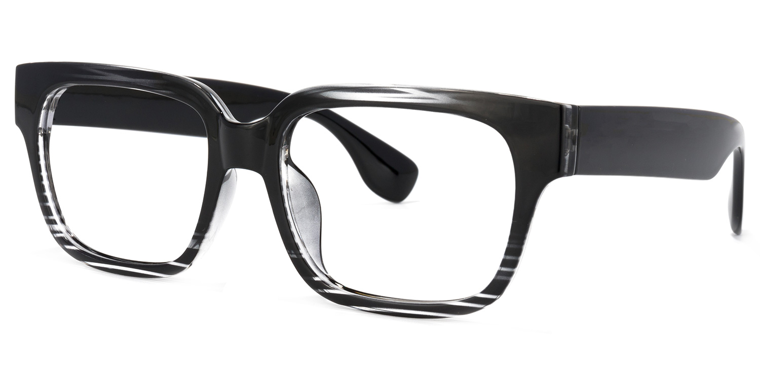 Colin Rectangle Black Chunky Frame Glasses for Men1