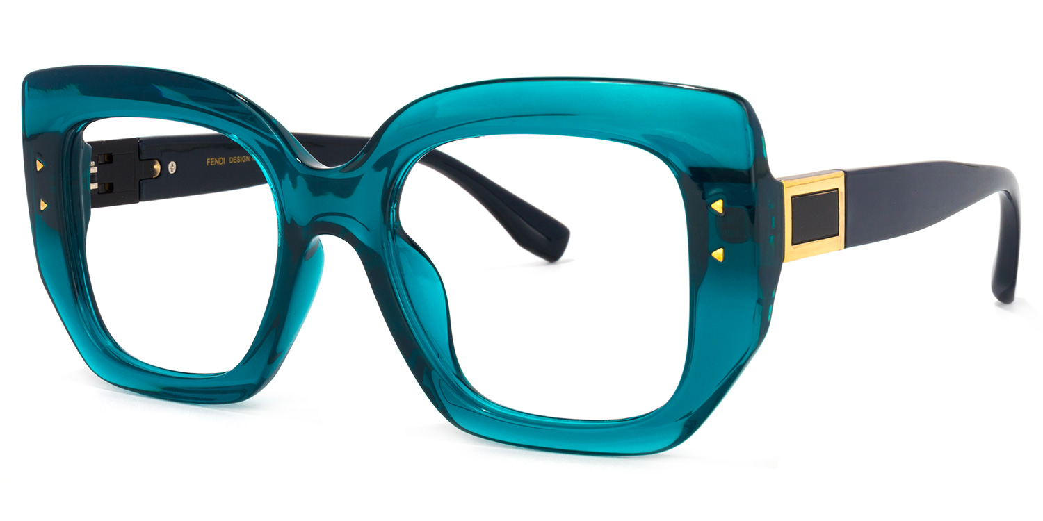 Sienna Square Peacock-Blue Glasses | ZEELOOL Canada1