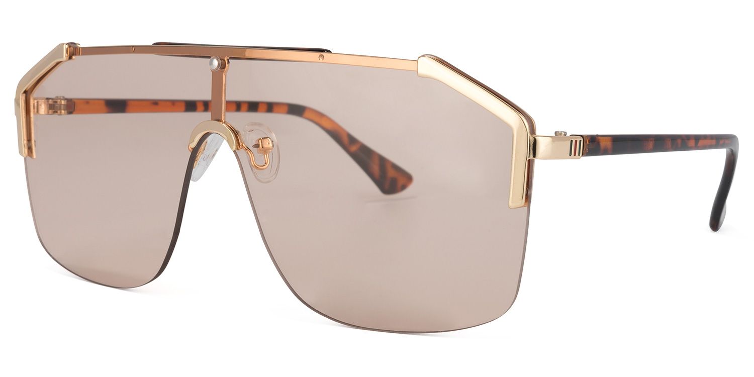 Titus Geometric Beige Sunglasses | ZEELOOL Canada1