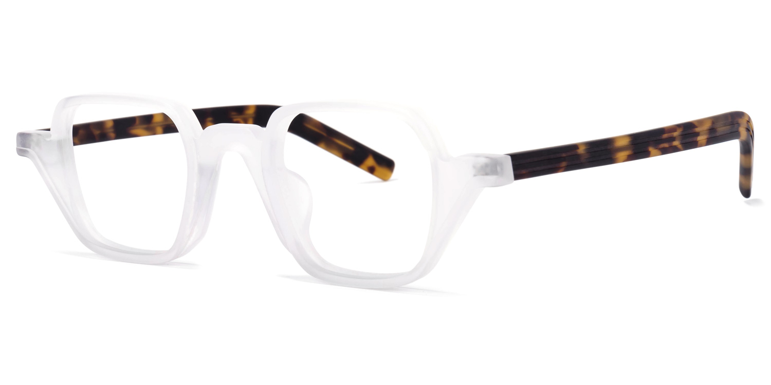 Yasin Square White Glasses | ZEELOOL Canada1