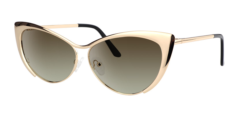 Ellen Cateye Gold Sunglasses1