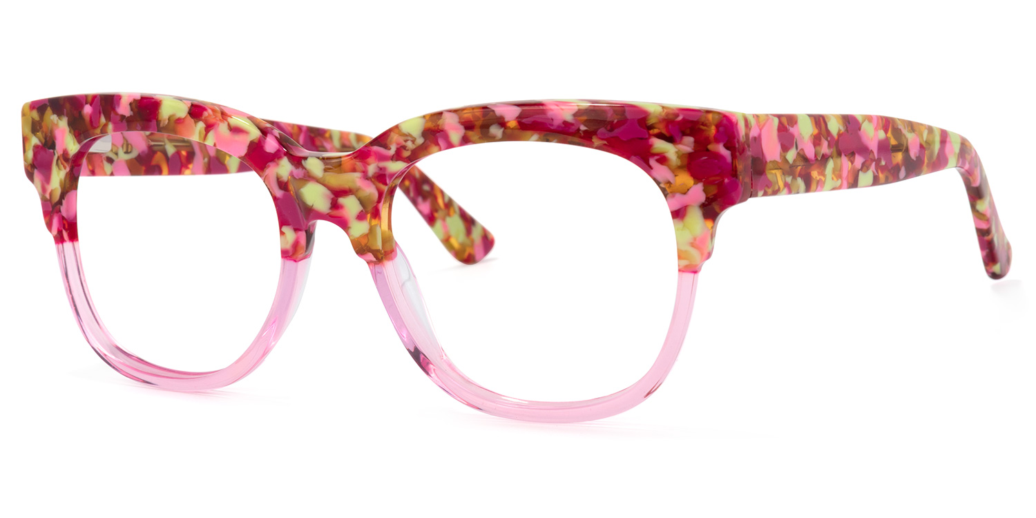 Yessenia Square Pink-Floral Glasses | ZEELOOL Canada1