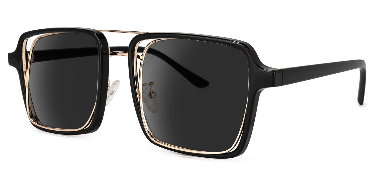 Nellie Aviator Black-Gold Sunglasses | ZEELOOL Canada2