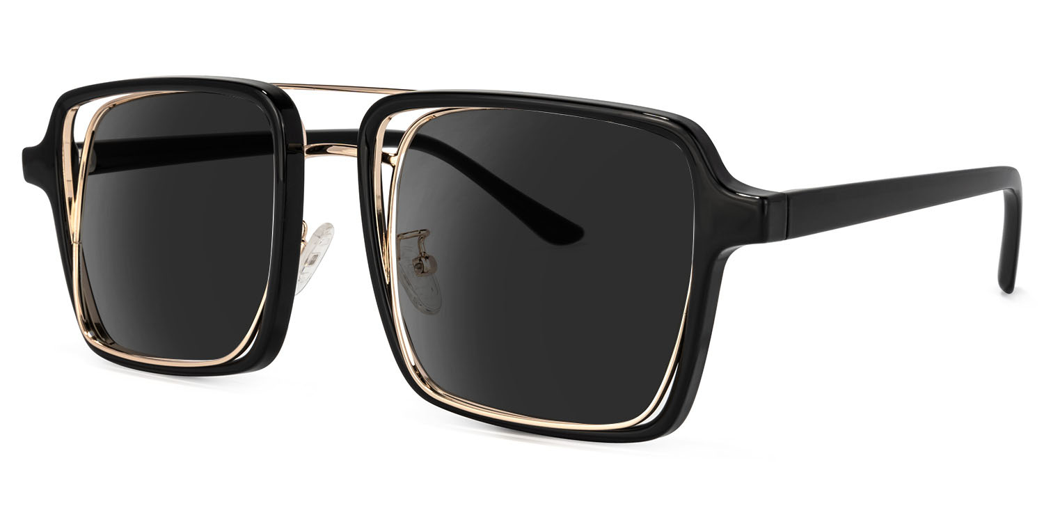 Nellie Aviator Black-Gold Sunglasses2