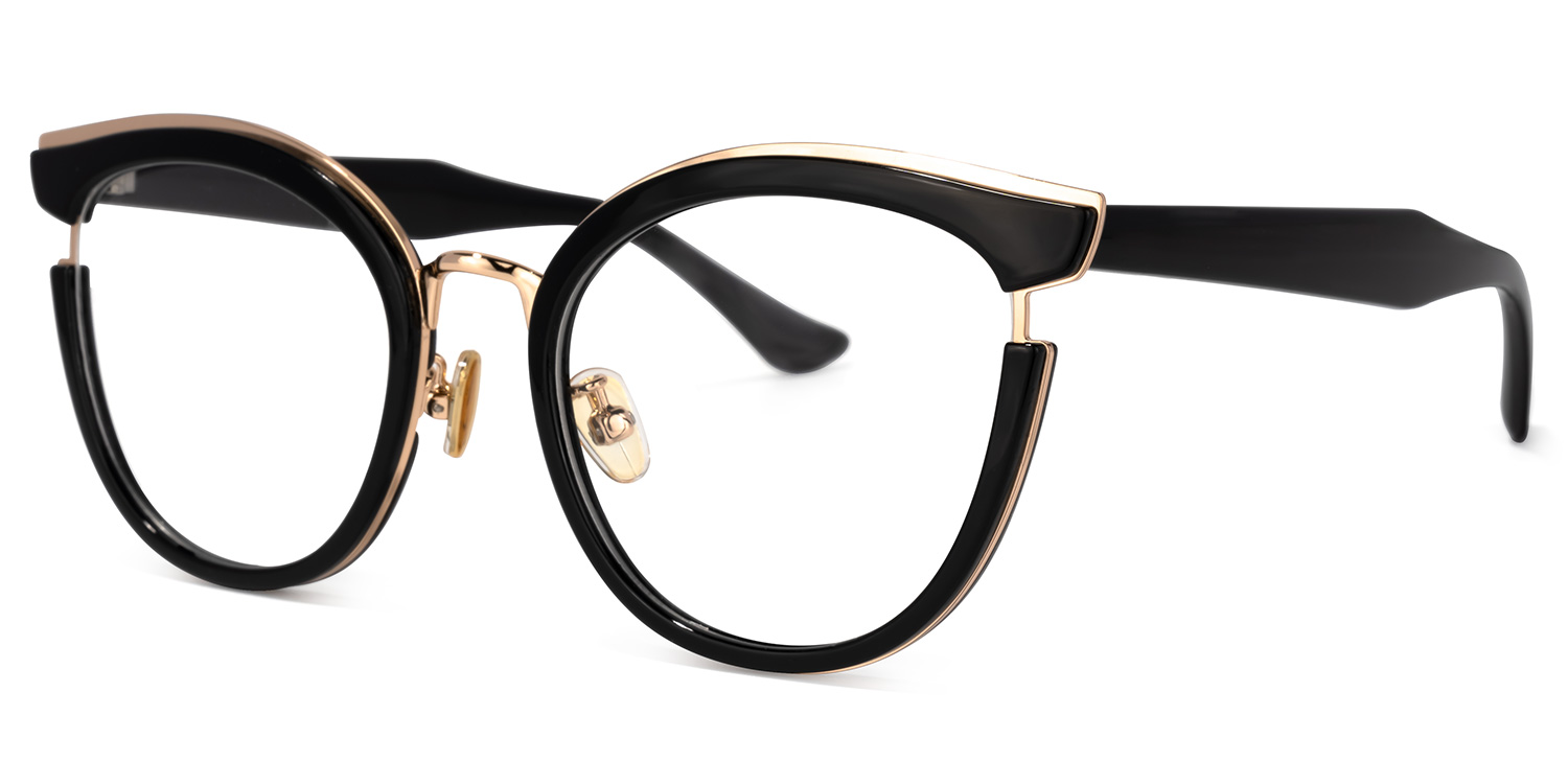 Laraine Cat Eye Black Glasses1