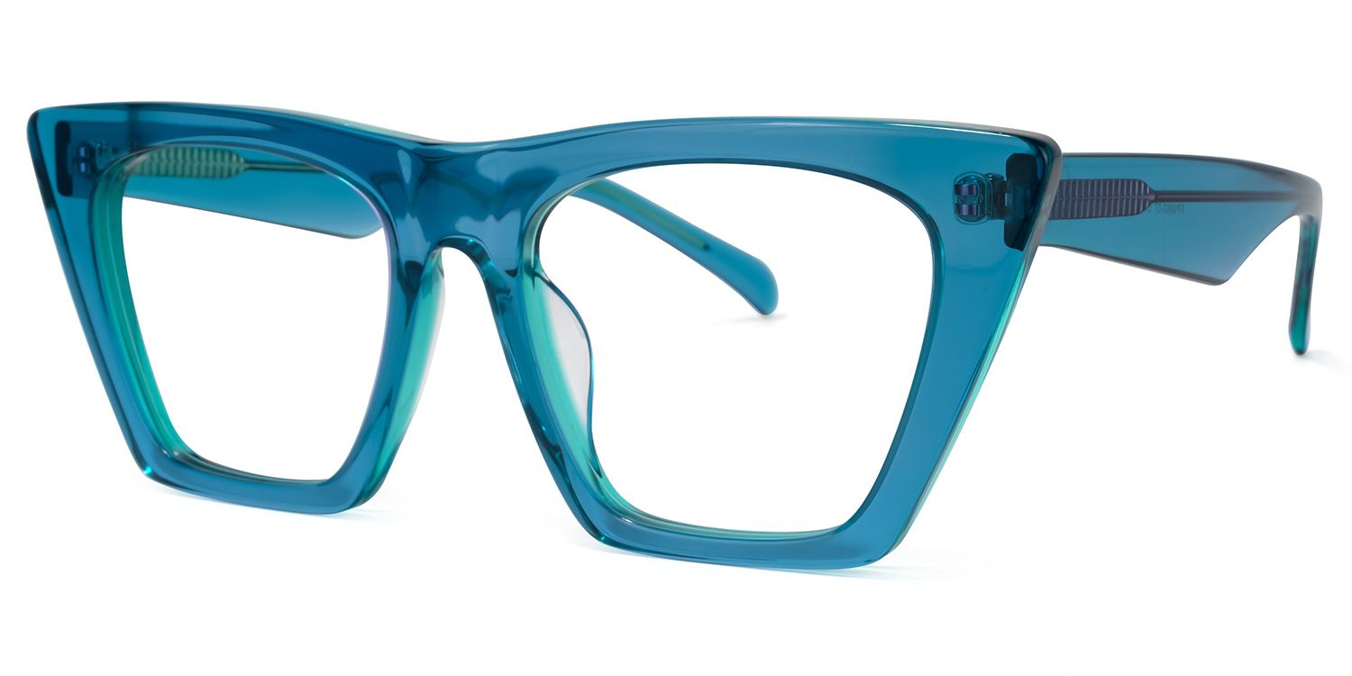 Cecile Cat Eye Blue Glasses | ZEELOOL Canada1