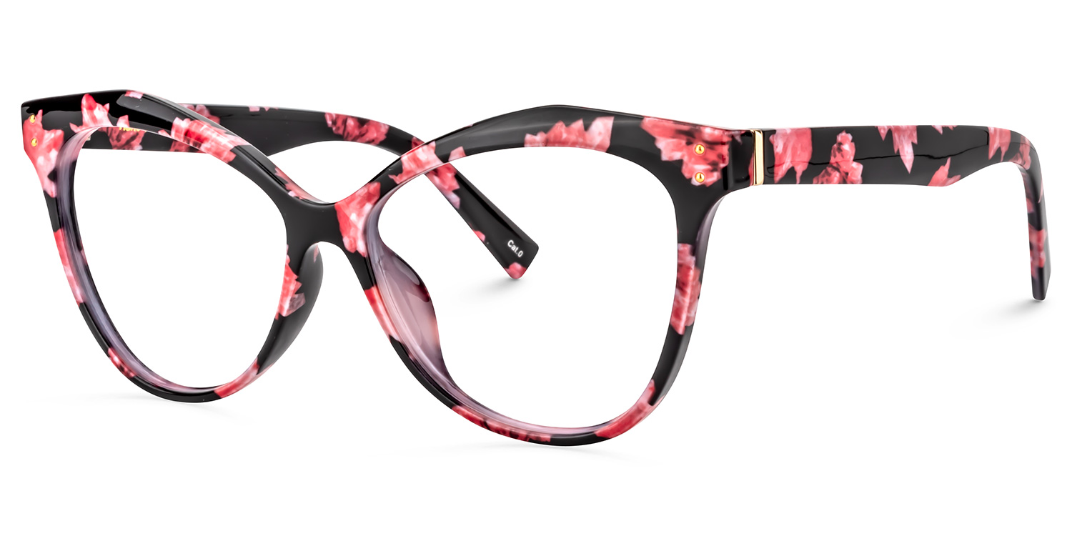 Cateye Pink Floral Glasses | ZEELOOL Canada1