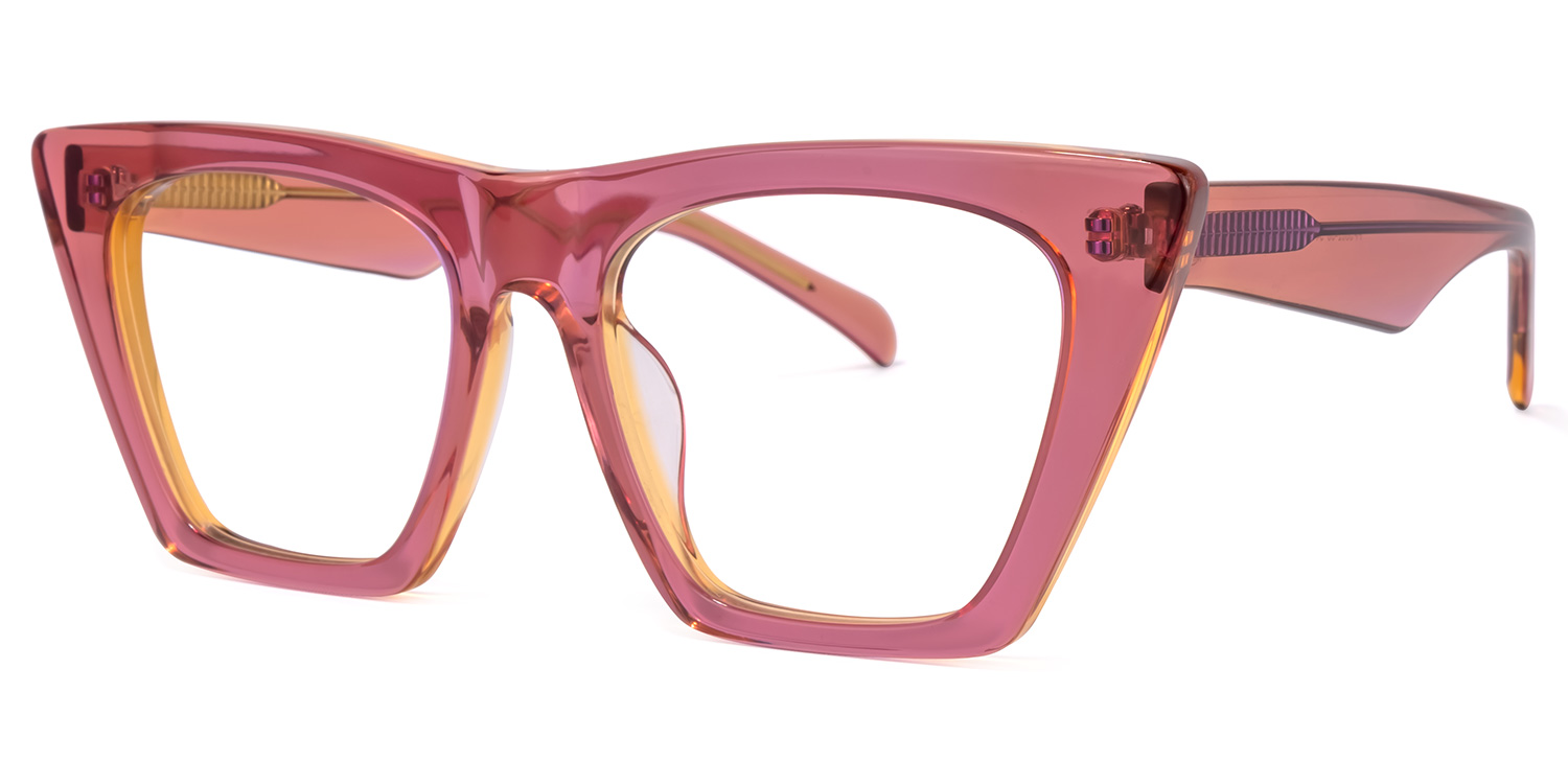 Cecile Cat Eye Pink Glasses1