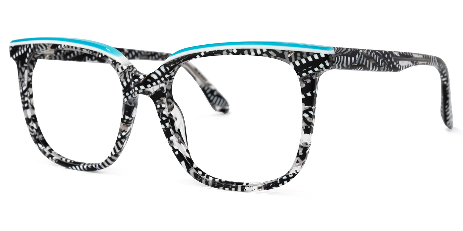 Jaffett Square Black-White Glasses | ZEELOOL Canada1