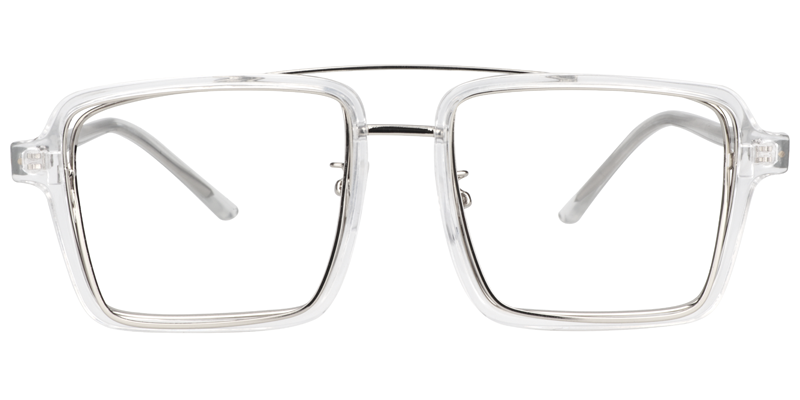 Aviator Clear-Silver Glasses | ZEELOOL Canada0