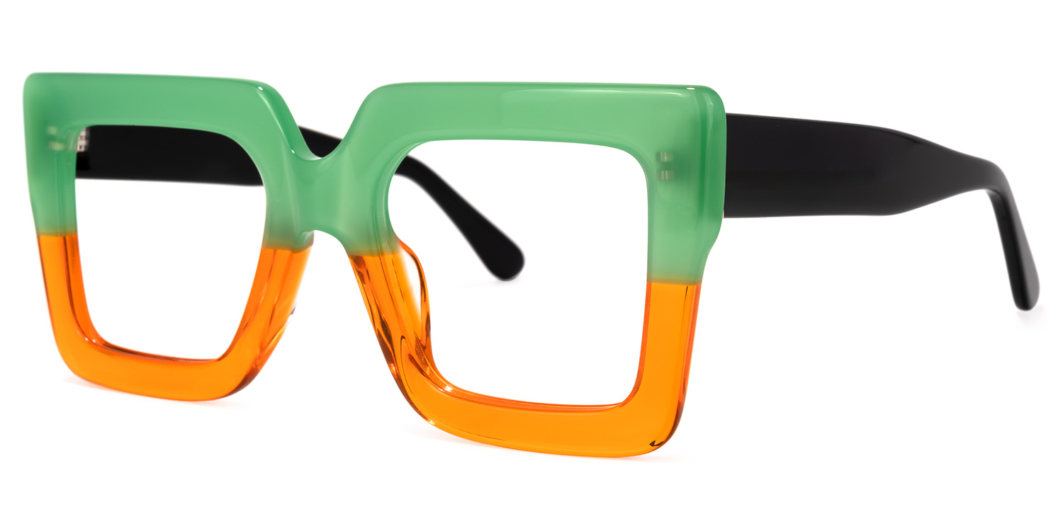 ZEELOOL Brandon Square Orange Glasses