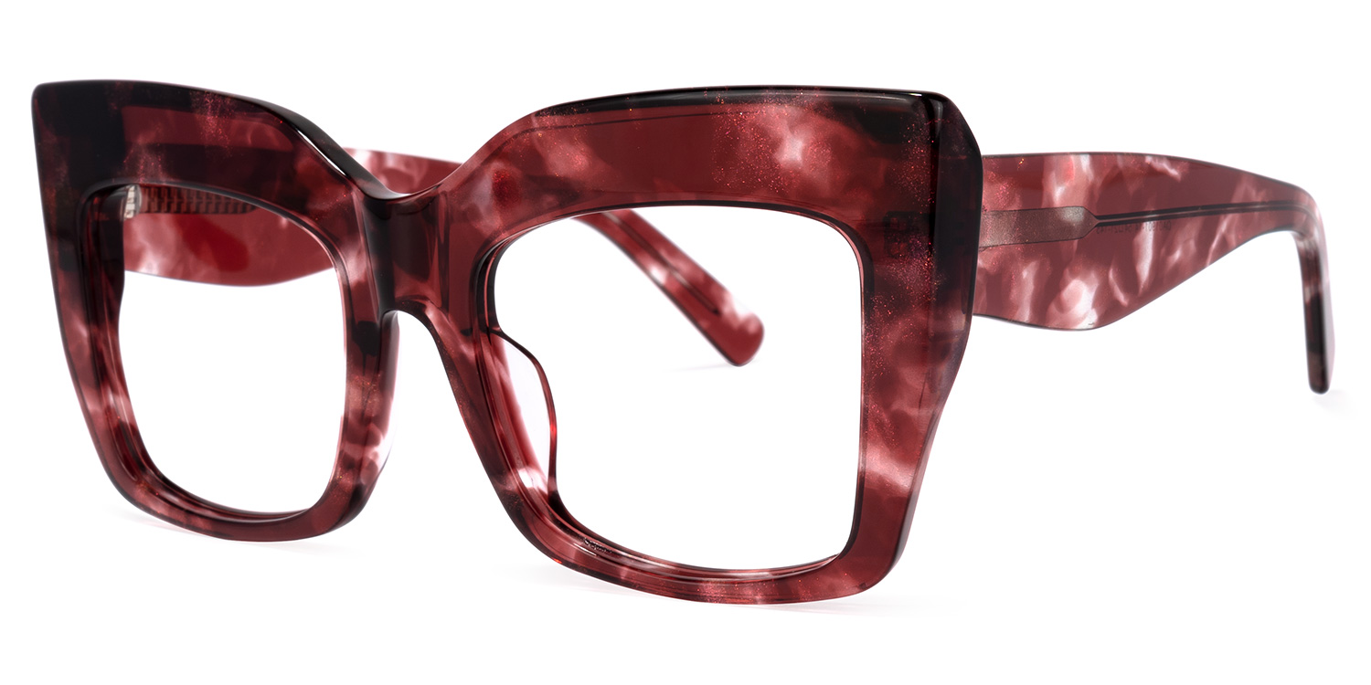 Charmaine Cat Eye Burgundy Glasses1