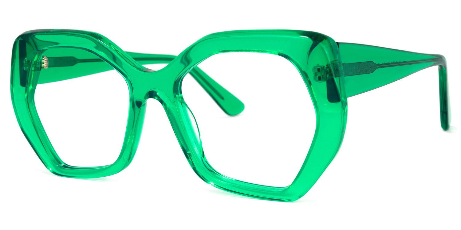 Vickie Geometric Green Glasses | ZEELOOL Canada1