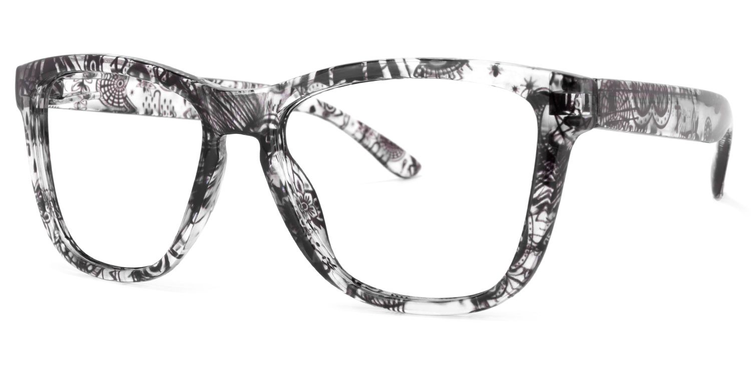 Randall Square Black-Floral Glasses | ZEELOOL Canada1