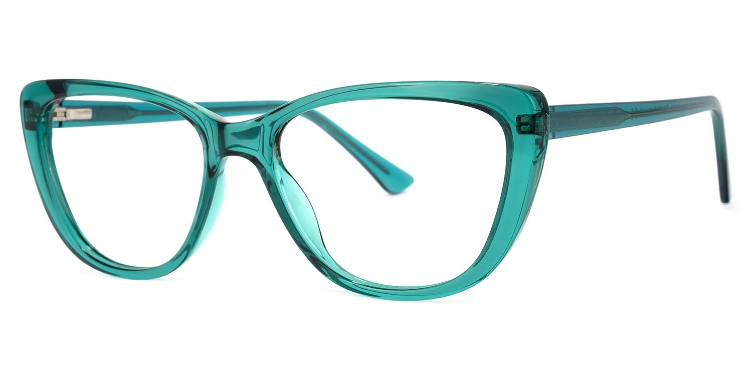 Qamar Cateye Peacock-Blue Glasses | ZEELOOL Canada1