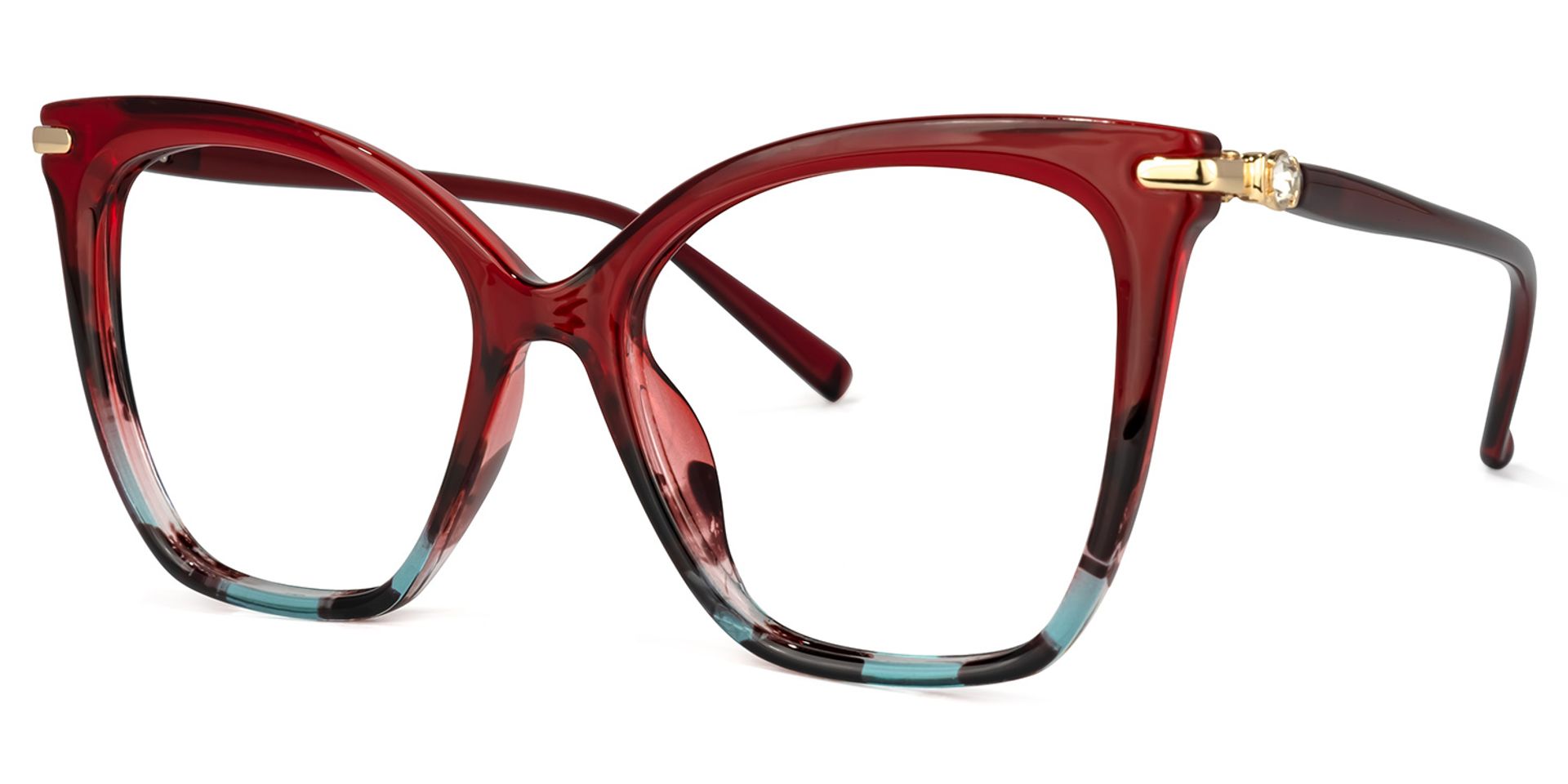 Lamar Butterfly Red Eyeglasses and Two-Tone Frames2