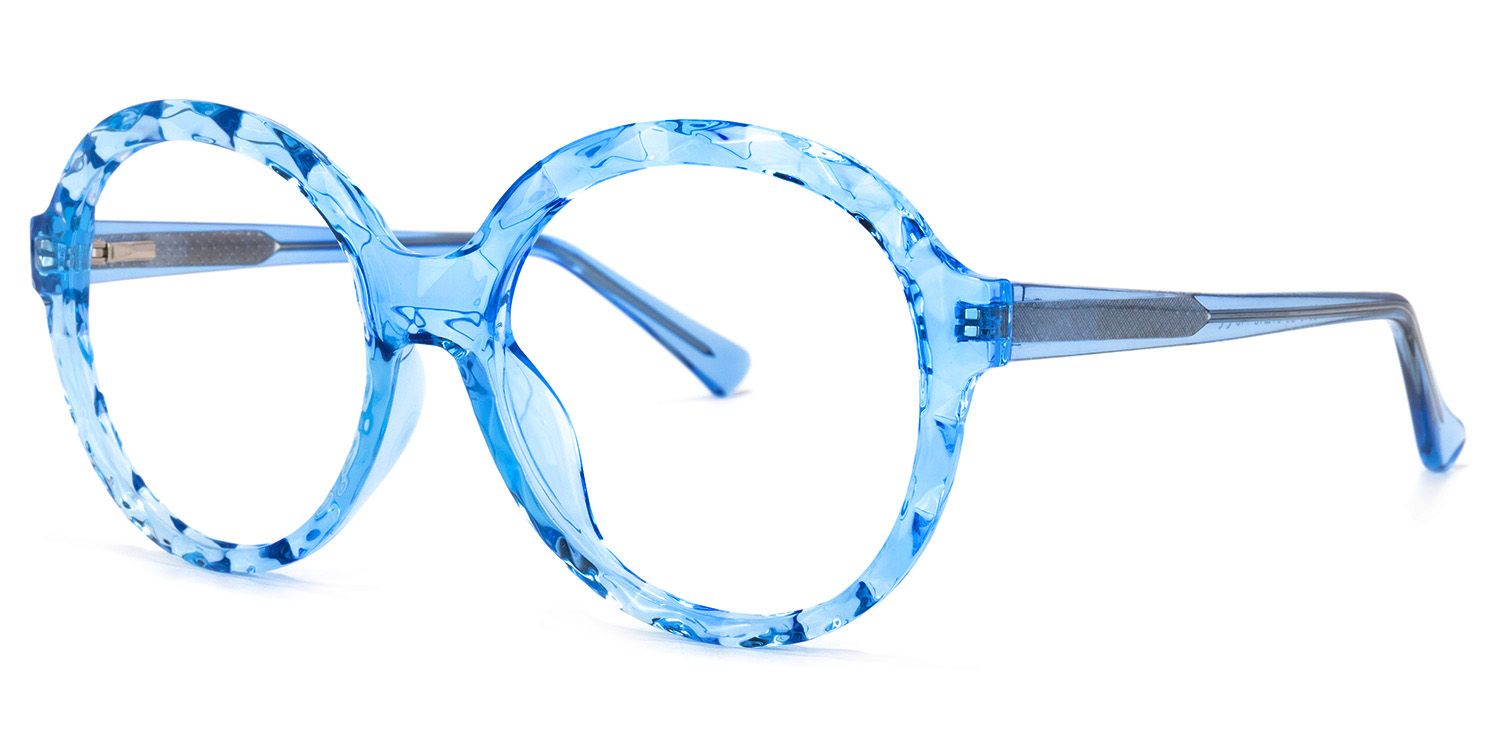 Lila Round Light-Blue Glasses | ZEELOOL Canada1