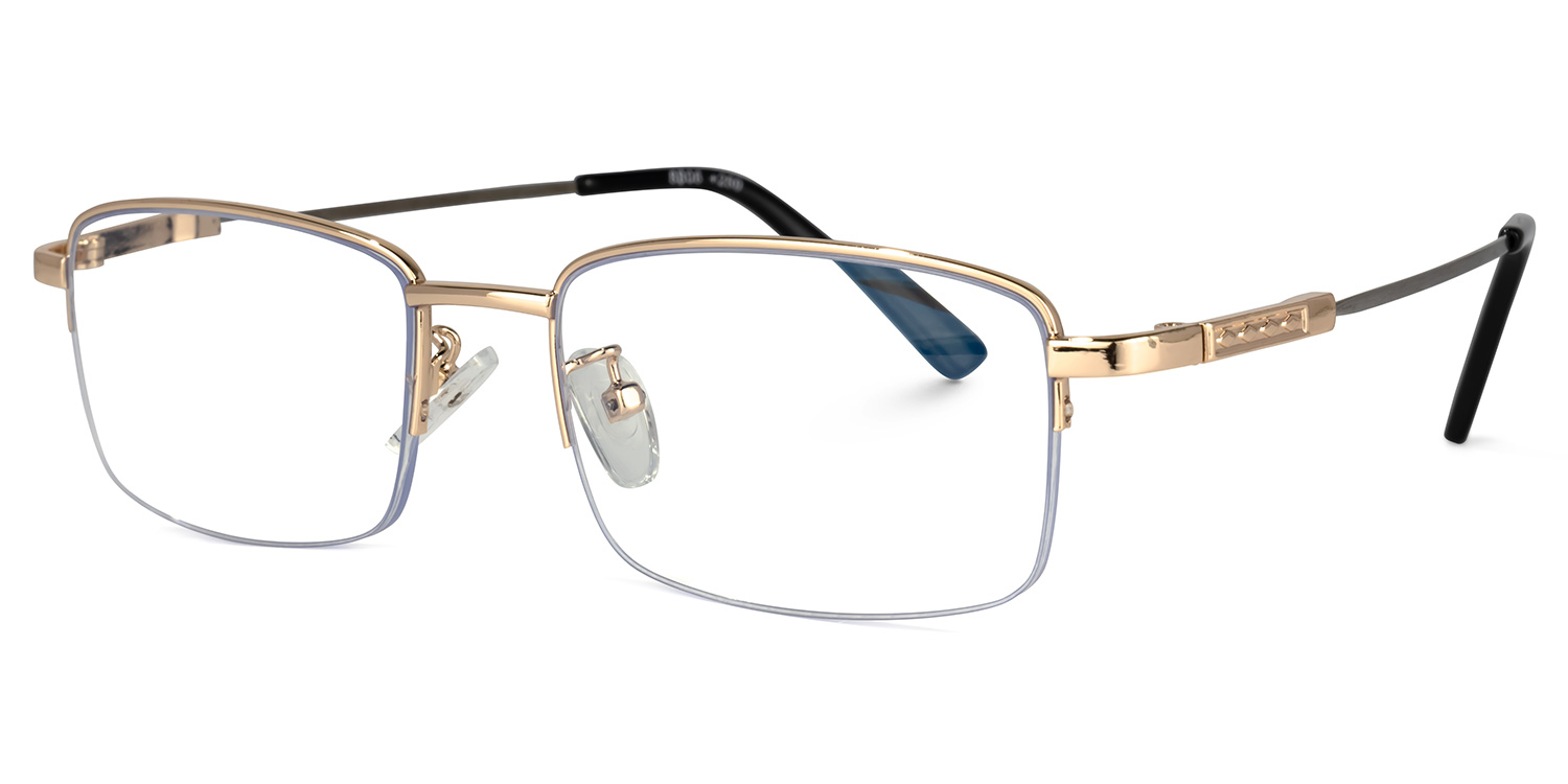Baggett Rectangle Gold Glasses | ZEELOOL Canada1
